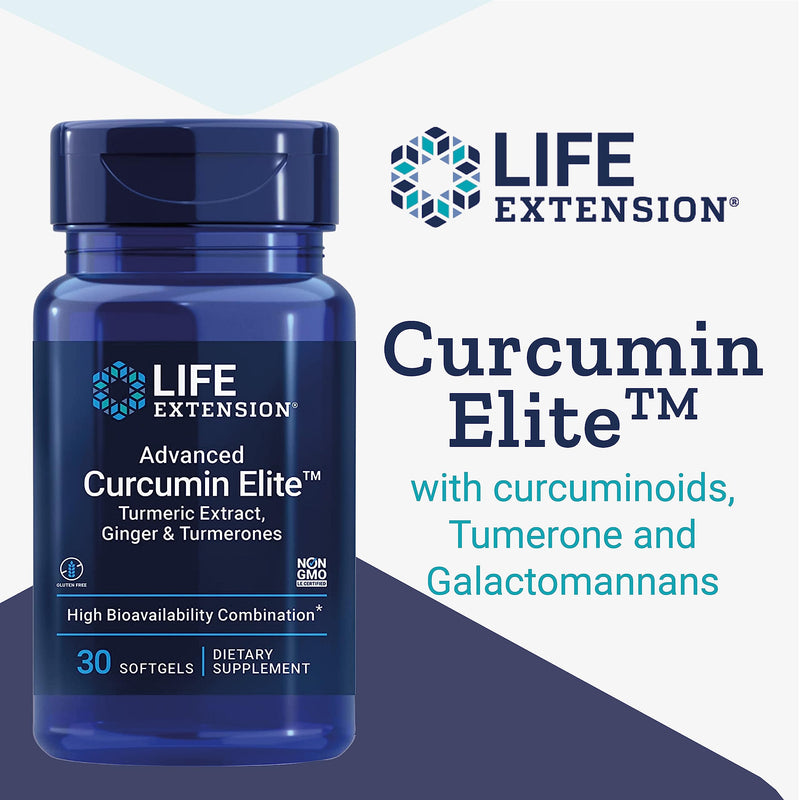 Life Extension, Curcumin Elite, with Curcuminoids, 60 Vegan Capsules, Laboratory Tested, Gluten-Free, Vegetarian, SOYA-Free, Non-GMO - BeesActive Australia