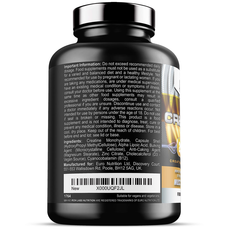 Creatine Capsules - 4,200mg per Serving x 40 Servings - Creatine Monohydrate Enhanced with ALA - Creatine Tablets Suitable for Men and Women (240 Capsules) 240 Count (Pack of 1) - BeesActive Australia