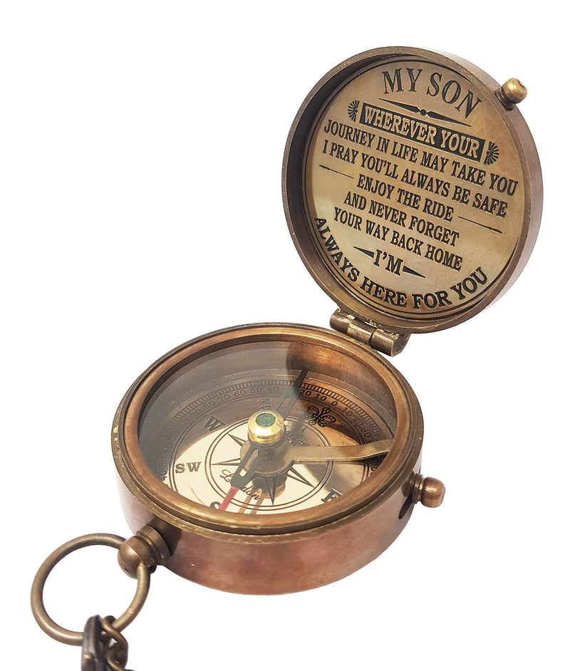 The New Antique Store - Compass with Case/Gift for Son/to My Son Gifts/Mom to Son Gift (to My Son) - BeesActive Australia