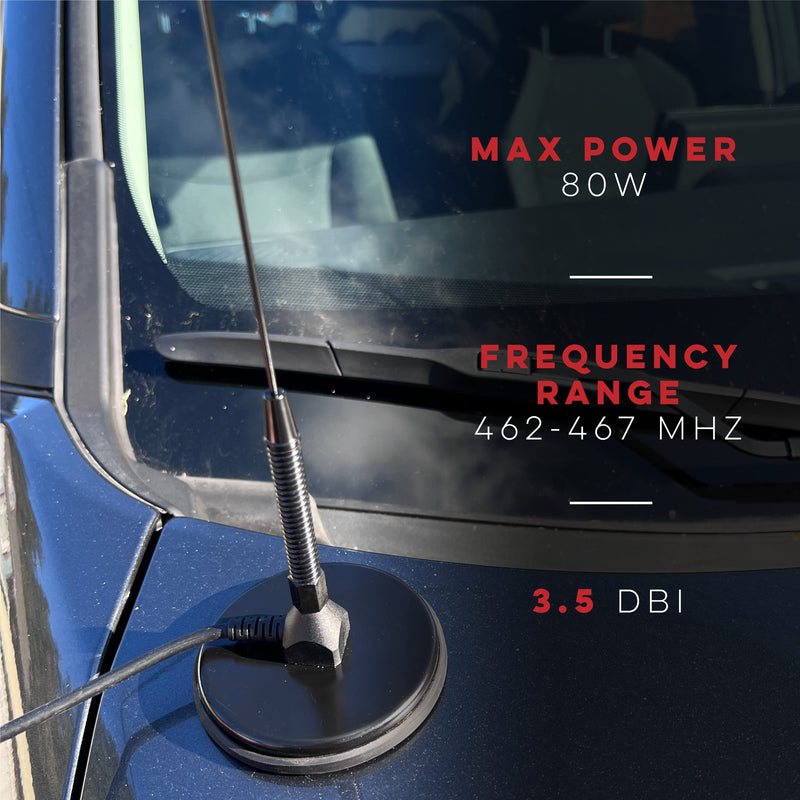 Authentic Genuine Nagoya UT-72G Super Loading Coil 20-Inch Magnetic Mount (Heavy Duty) GMRS (462MHz) Antenna PL-259, Includes Additional SMA Male & Female Adaptors for GMRS Handheld Radios Base / Mobile Antenna UT-72G GMRS PL-259/SMA - BeesActive Australia