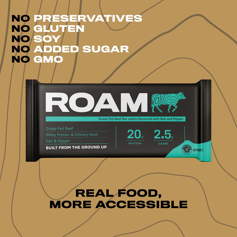 ROAM Natural Protein Bars, Meal Replacement Nutrition Bars, High Protein And Low Carb, Ideal For Healthy Diet (Original, 6 Count (Pack of 1)) - BeesActive Australia