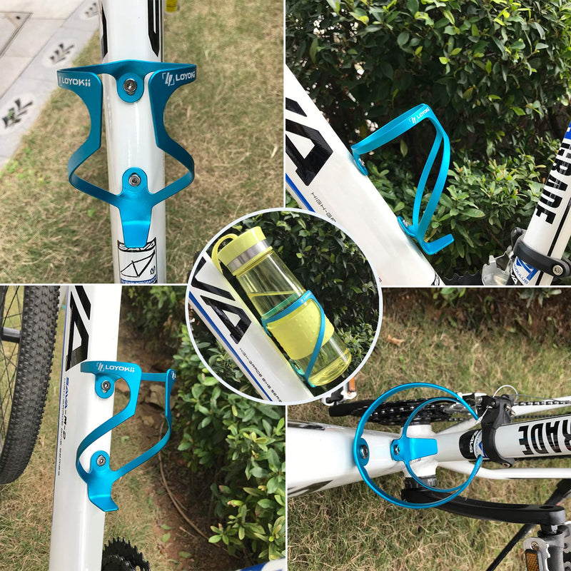 LOYOKii Water Bottle Holder for Bike, Lightweight Bike Water Bottle Cage Aluminum Alloy Bicycle Cages Bike Drink Holder for Mountain Bike Road Bike Cycling Blue - BeesActive Australia