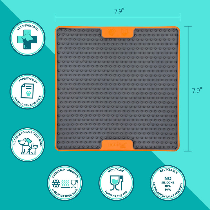 Lickimat Tuff, Heavy-Duty Dog Slow Feeders Lick Mat, Boredom Anxiety Reducer; Perfect for Food, Treats, Yogurt, or Peanut Butter. Fun Alternative to a Slow Feed Dog Bowl! Turquoise Soother - BeesActive Australia