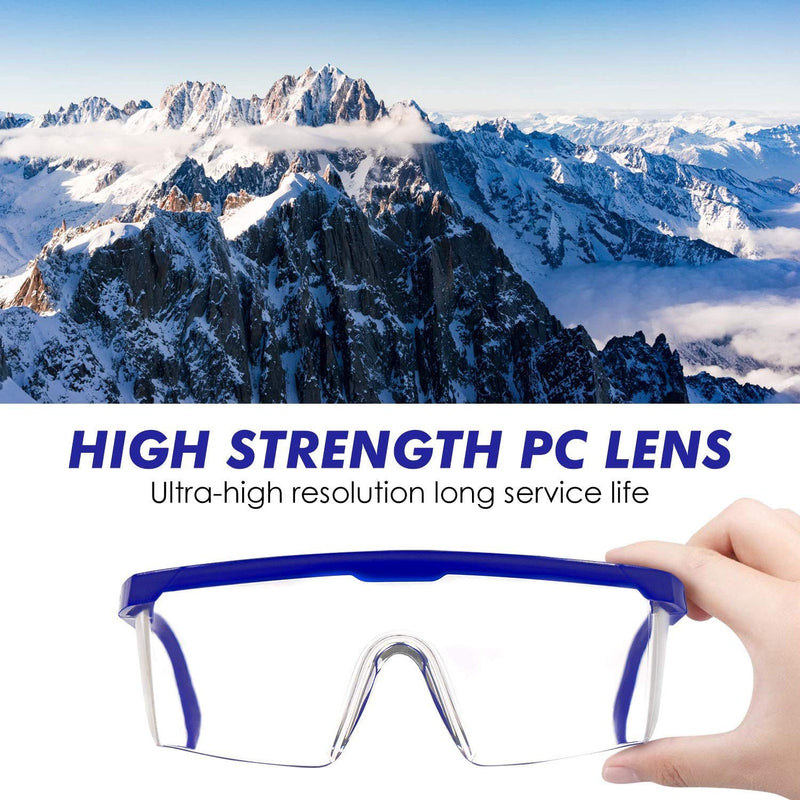 Pobotou Blue Safety Goggles,Over Glasses Eyes Protection Goggles Protective Eyewear Safety Goggles Clear Anti-fog/Anti-Scratch Safety Glasses over Glasses (5Pack) - BeesActive Australia