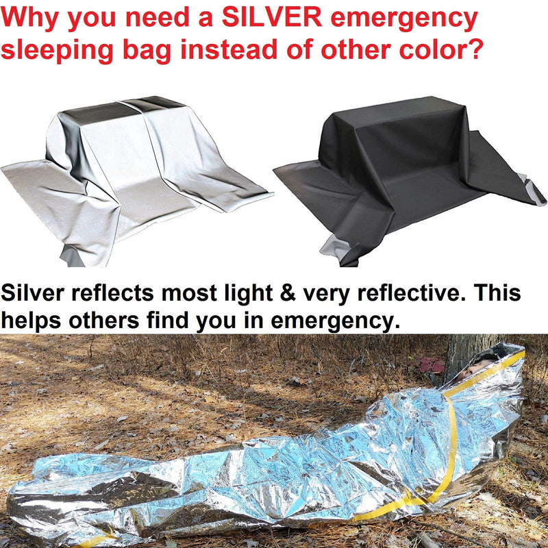 Emergency Bivy Sack Bivy Bag - Emergency Sleeping Bags 4 Pack Mylar Survival Sleeping Bag Emergency Bivvy Sack Waterproof Lightweight Foil Military Patriot Compact Gear Blanket Thermal Escape Camping - BeesActive Australia
