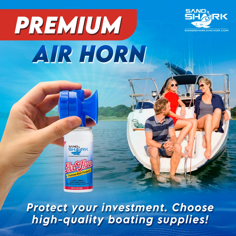 SandShark Premium Boating Air Horn Handheld Canister, Compressed & Very Loud, Coast Guard Approved, Emergency Use for Marine & Watercraft Safety, Great for Sports, Parties, Camping, Outdoors, 1.4oz - BeesActive Australia