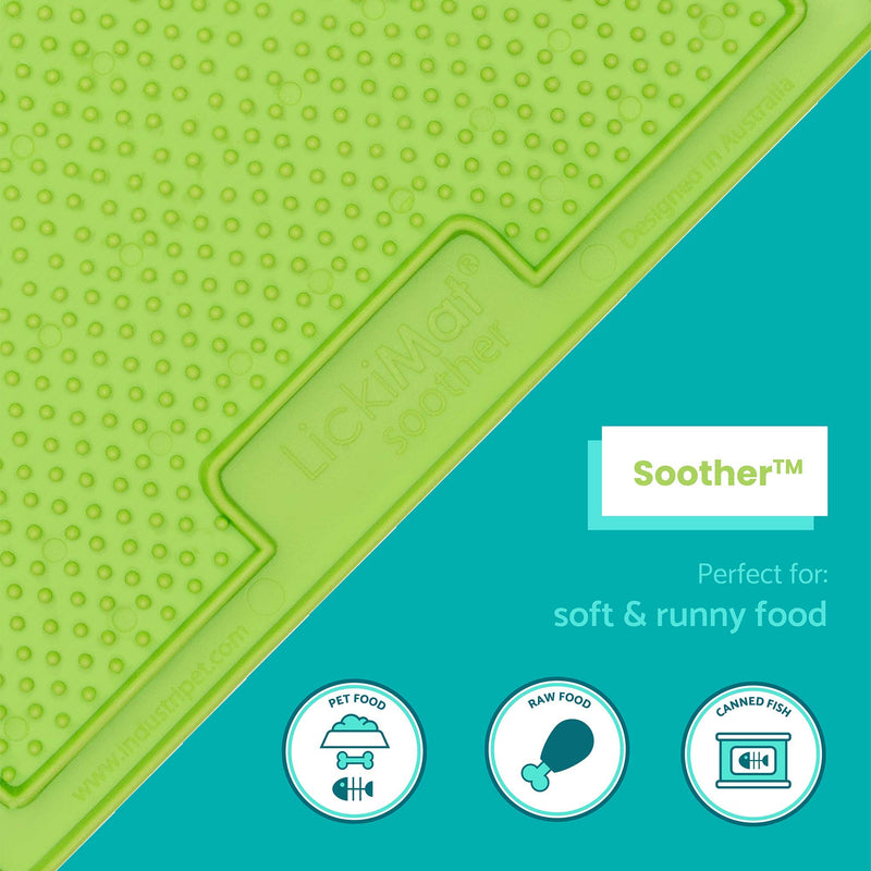 Lickimat Classic Cat Slow Feeders Lick Mat, Boredom Anxiety Reducer; Perfect for Food, Treats, Yogurt, or Peanut Butter. Fun Alternative to a Slow Feed Cat Bowl or Dish! TURQUOISE Soother - BeesActive Australia