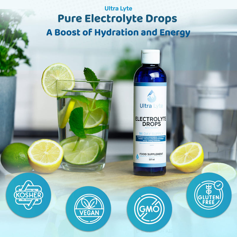 Ultra Lyte Keto Electrolytes Trace Mineral Drops � Highly Concentrated Mineral Supplements with Zero Calories � Vegan-Friendly Electrolyte Drops for Hydration, Muscle Cramp � 96 Servings - BeesActive Australia