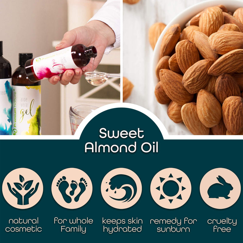 Sweet Almond Oil Carrier Oil - Cold Pressed Pure Natural Body Massage Oil Carrier Oil for Essential Oils Mixing, Baby Oil Dry Skin Face Hair Moisturizer Makeup Remover 4 oz - BeesActive Australia