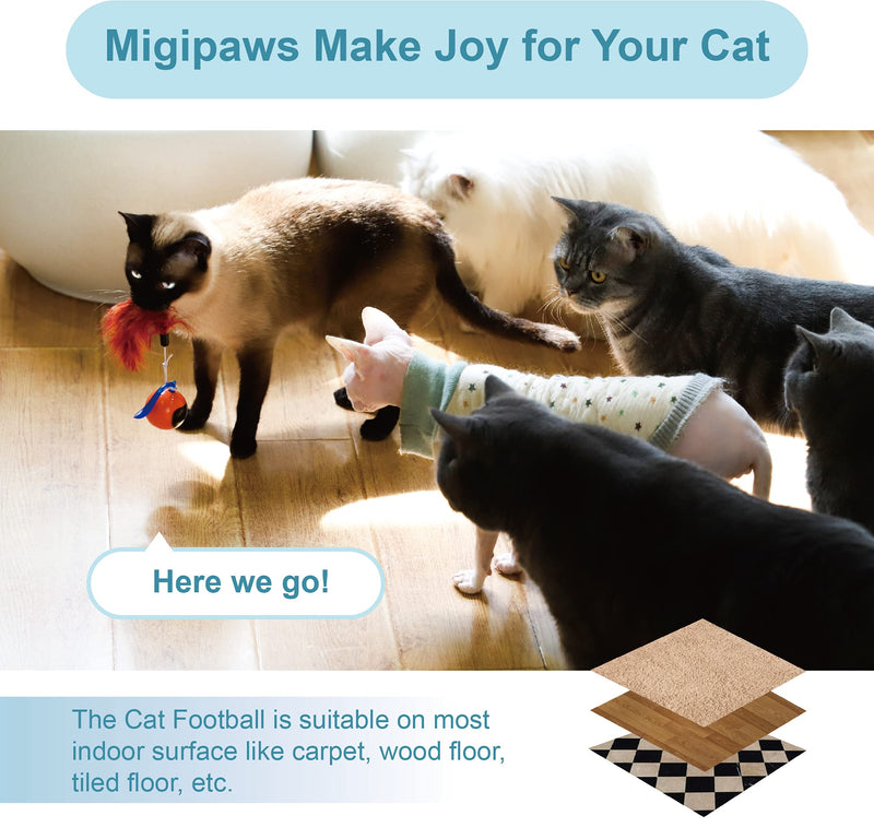 Migipaws Cat Toys, Automatic Moving Ball Bundle Classic Mice + Feather Kitten Toys in Pack. DIY N in 1 Pets Smart Electric Teaser, USB Rechargeable (White) white - BeesActive Australia
