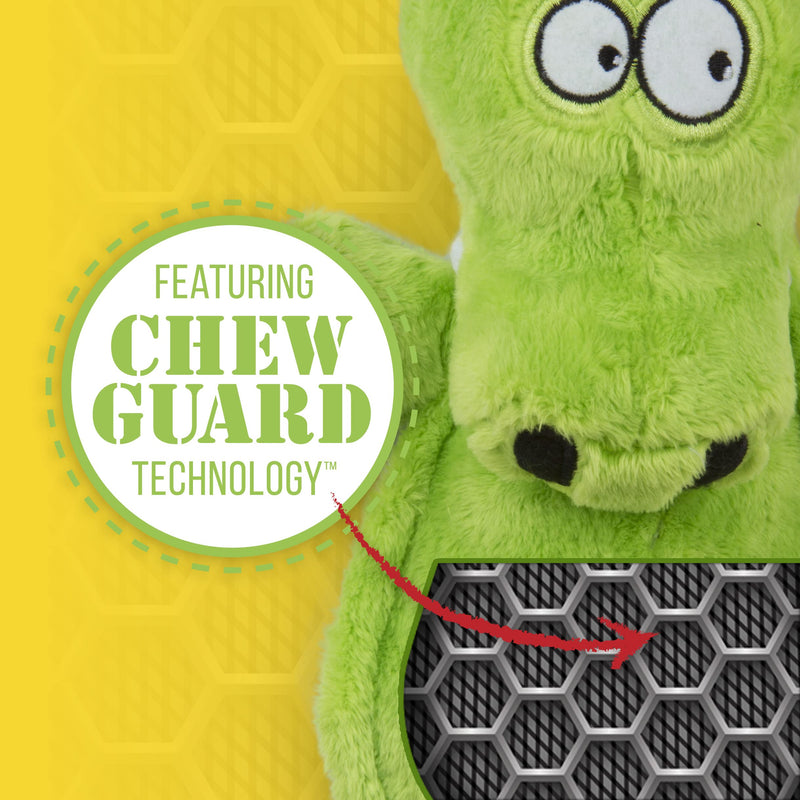 Hear Doggy Flatties with Chew Guard Technology Dog Toy, Gator, Large, Green, Model:58546 - BeesActive Australia