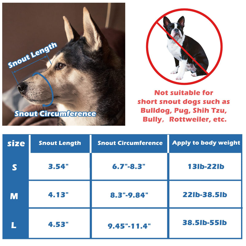 Dog Muzzle，Printed Soft Elastic Dog Muzzles to Prevent Biting Chewing, Breathable Humane Basket Muzzle for Dogs L（3.54"x 10.23") - BeesActive Australia