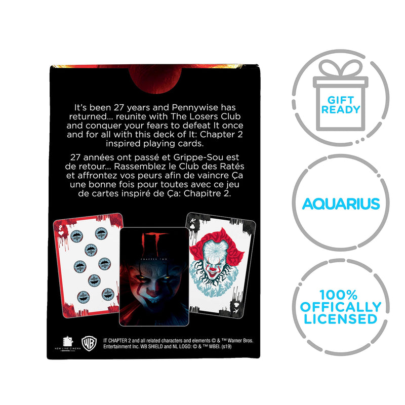 AQUARIUS IT Playing Cards - IT Movie Themed Deck of Cards for Your Favorite Card Games - Officially Licensed IT Merchandise & Collectibles - Poker Size with Linen Finish - BeesActive Australia