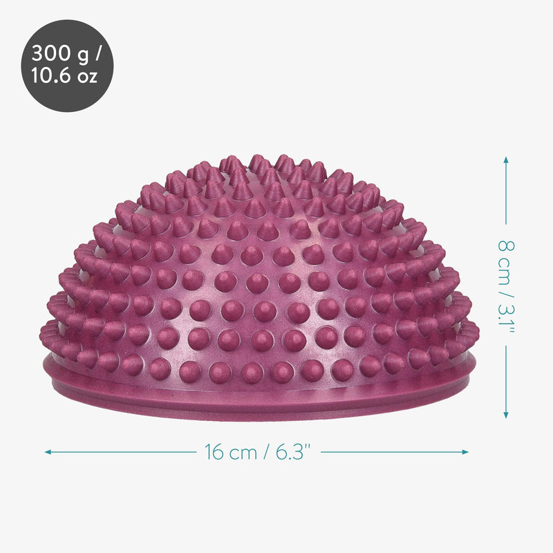 Navaris 2X Hedgehog Balance Pods - Set of 2 Spiky Fitness Domes for Sports, Foot Massage, Stability Training, Balancing in Multiple Colors mint - bordeaux - BeesActive Australia