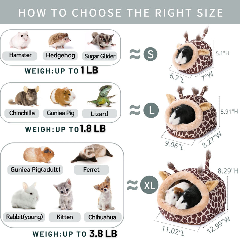 JanYoo Chinchilla Hedgehog Guinea Pig Bed Accessories Cage Toys Bearded Dragon House Hamster Supplies Habitat Ferret Rat Large 1-Giraffe - BeesActive Australia