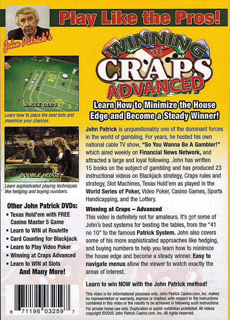 Cyber-Deals Play Like A Pro Craps Pack - Includes 2-Sided Craps & Poker Layout, Authentic Nevada Casino Table-Played Dice, Advanced Instructional Tutorial DVD - BeesActive Australia