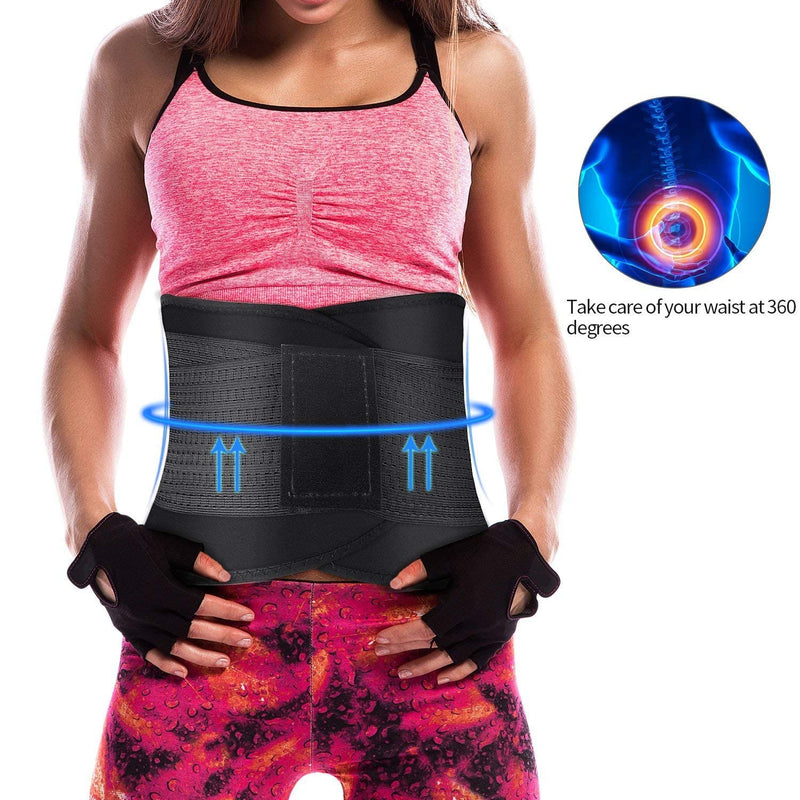 SYXUPAP Back Brace for Women, Men Velcro Back Support, Back Support Belt for Women, Back Brace for Lower Back Pain Women X-Large Black - BeesActive Australia