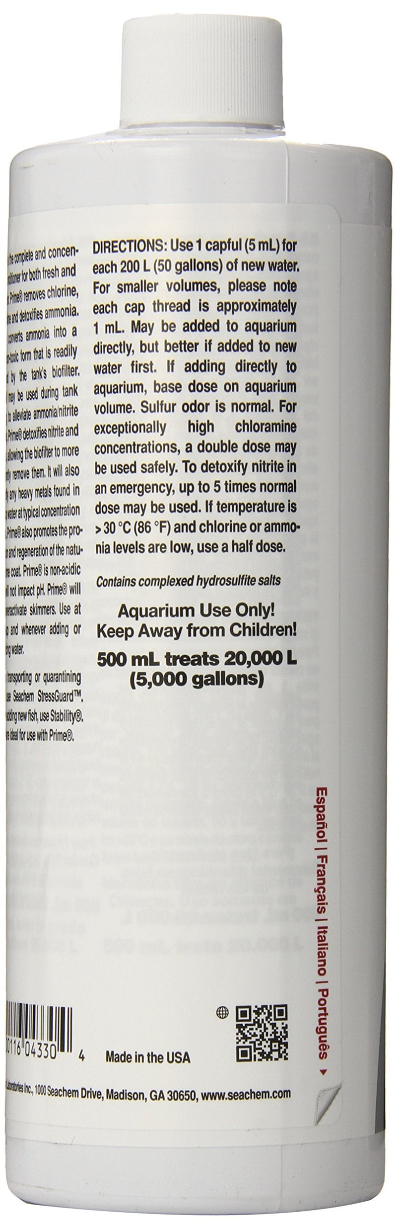 Seachem Prime Fresh and Saltwater Conditioner - Chemical Remover and Detoxifier 500 mL - BeesActive Australia
