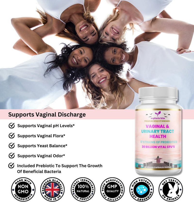 Vaginal Probiotics for Women pH Balance - Prebiotics & Probiotic Blend - Natural Vaginal Health & Urinary Tract Supplement with Cranberry, Garlic & More - Vegan, Non-GMO, Gluten-Free - 60 Capsules - BeesActive Australia