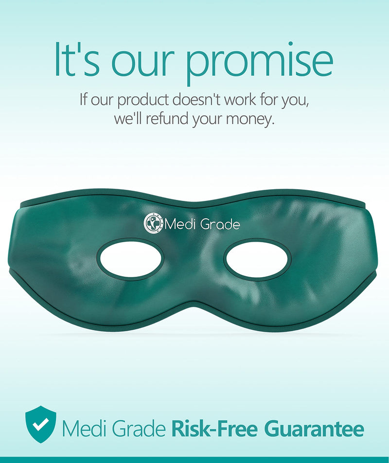 Medi Grade Cooling Eye Mask - Reusable Gel Eye Mask with 2 x Cooling Eye Pads and Cooling Storage Bag - Enjoy Relaxation at Home or On The Go with Our Reversible Eye Compress with Adjustable Straps - BeesActive Australia