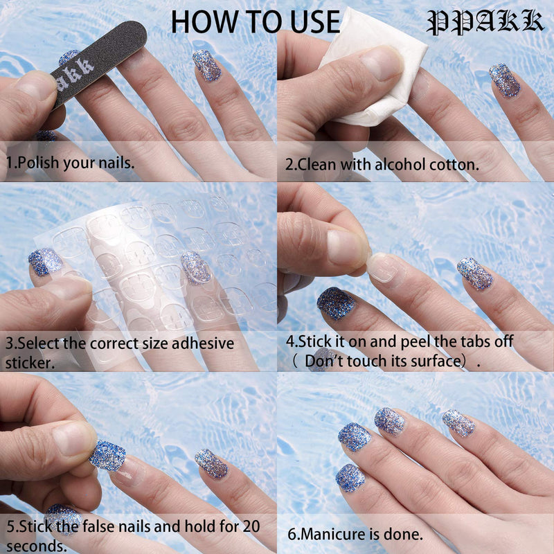 PPAKK 10 Sheets (240pcs) Double-Sided Nail Adhesive Stickers Breathable Transparent Bendable Fake Nail Glue Fake Nail Tips for Women and Girls - BeesActive Australia