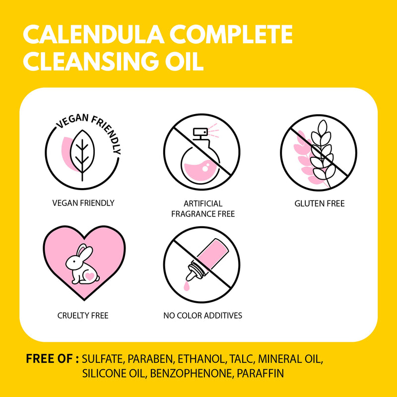 iUNIK Calendula Complete Deep Cleansing Oil, 6.70 Fl Oz – 94% Natural Oil Cleanser, Makeup Remover for Waterproof Makeups. Mascara Sunscreen, Lipstick, Eyeliner - Facial Cleansing Oil Hydrating & Nour - BeesActive Australia