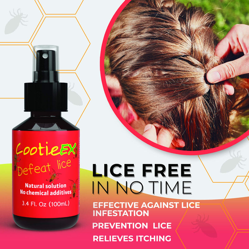 CootieEx Head Lice Treatments with Lavender Oil for Hair - Natural Nit Treatment - Prevent Head Lice Infestations: Anti Nits Head Lice Treatment - Alternative to Nit Shampoo & Head Lice Shampoo, 100ml - BeesActive Australia