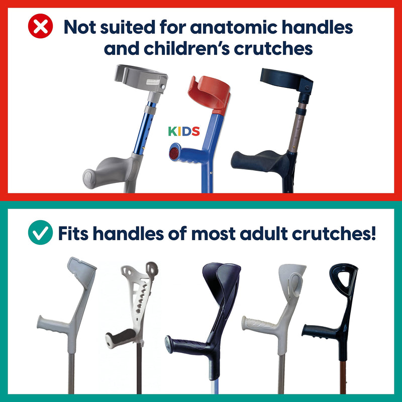 My Sleeve - Crutch Handle Covers (2 Pieces) with Gel Pads, Prevents Falling Crutches and Sore Hands. Comfy Crutch Grips. Turquoise - BeesActive Australia