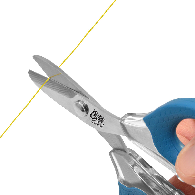 Cuda 3’’ Titanium-Bonded Fishing Scissors for Mono & Braided Line with Micro Serrated Edges (18362) , Blue - BeesActive Australia