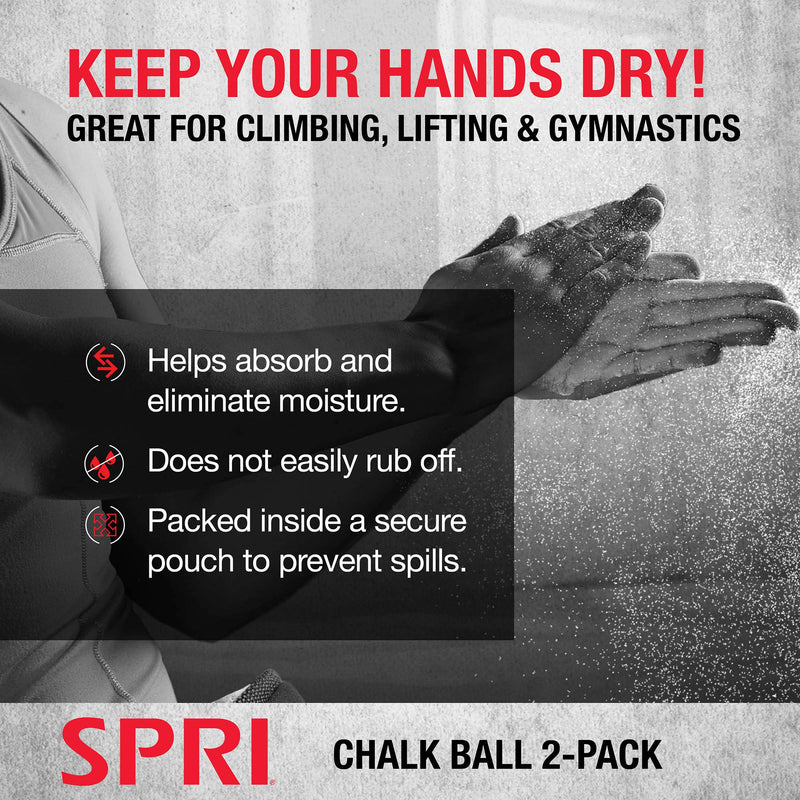 SPRI Chalk Block, Chalk Ball & Liquid Chalk – Non Slip Grip For Gymnastics, Rock Climbing, Bouldering, Weight-Lifting, Strength Training Chalk Ball (2-Pack) - BeesActive Australia