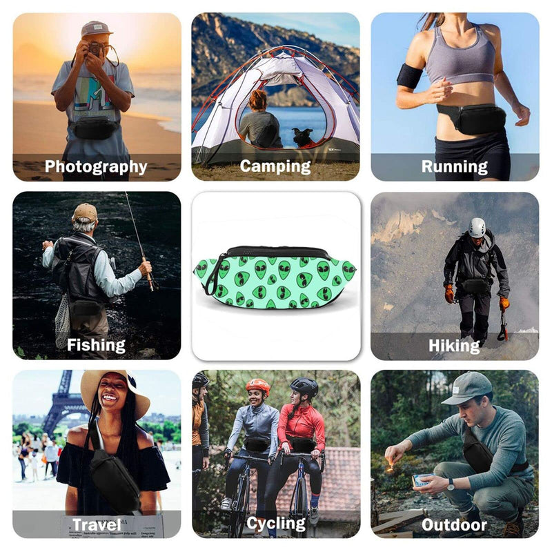 Alien Fanny Pack For Men Women,With Adjustable Zipper Lightweight Strap Waist Pack For Casual Running Hiking Alien - BeesActive Australia