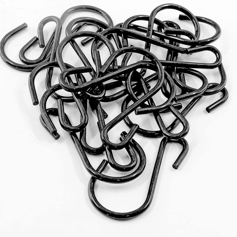 Bonsicoky 20PCS S Shaped Hooks, 2.24" x 1.14" Metal Hangers Storage Hooks for Hanging Pot, Jewelry, Decorations, Plants, Silver 2.24" x 1.14", 20Pcs - BeesActive Australia