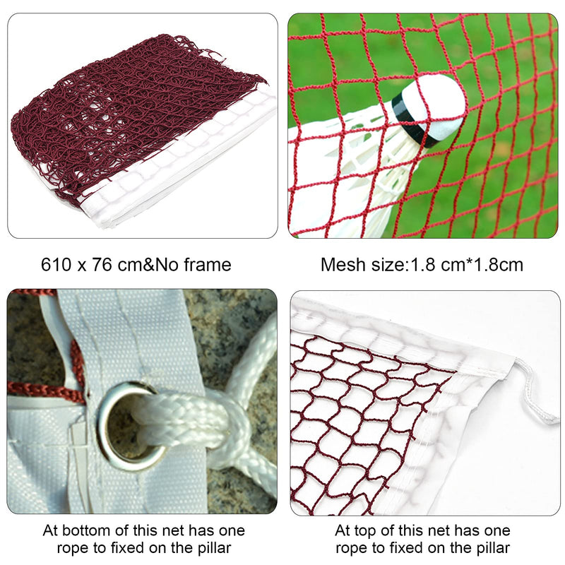 Glodwheat Badminton Net Sports Outdoor Indoor Fitness Badminton Pickleball Replacement Net for Backyard Beach Garden Schoolyard (20 FT x 2.5 FT) - BeesActive Australia
