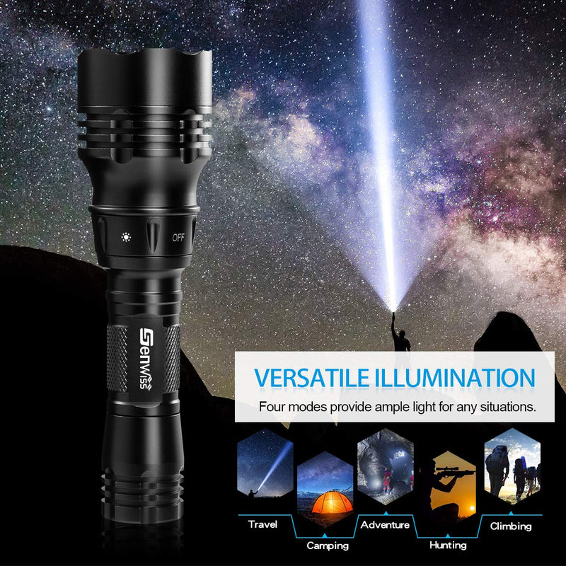 Genwiss Dive Light, Diving Flashlight Underwater Lights Scuba Diving Flashlight, 1000 Lumens Underwater 80M Flashlight for Diving Activities, Torch Light with Rechargeable Battery and USB Charge - BeesActive Australia