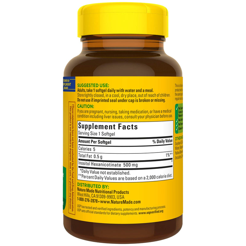 Nature Made Niacin 500mg Flush-Free, 60 Softgels, Helps Support Nervous System Function - BeesActive Australia