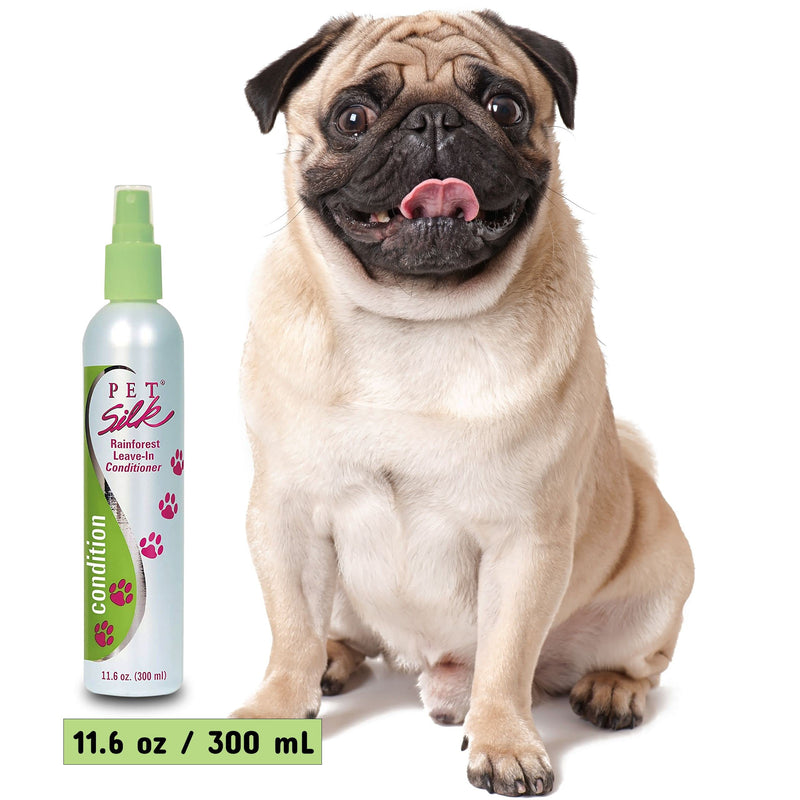 Pet Silk Conditioner - Leave Long Lasting Fresh and Clean Fragrance to Pet's Coat - Dog and Cat Hair Detangler - with Vitamin E- Safe and Gentle on Pet's Skin and Fur (Rainforest - 11.6 oz) - BeesActive Australia