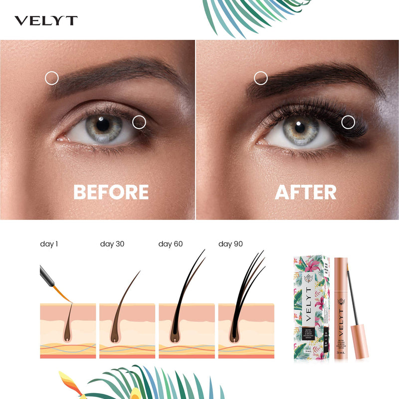 Velyt Biotin Eyelash & Brow Enhancing Serum - Lashes Serum Growth Rapid-Longer Fuller Lashes - Natural - Irritant Free (3ml) - BeesActive Australia