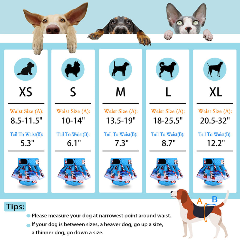 Roncute Washable Dog Diapers Female(4 Pack)-Reusable High Absorbent No-Leak Doggie Diaper,Puppy Underwear Cloth Panties for Girl Doggy in Heat,Period,Incontinence,Excitable Urination Animal Sports Medium (13.5''-19'') - BeesActive Australia