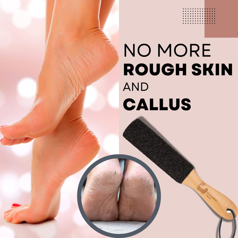 Eco Bath Natural Pumice Foot File Hard Skin Remover for Women and Men - Callus & Dead Skin Remover for Feet with Wood Handle Flat - BeesActive Australia