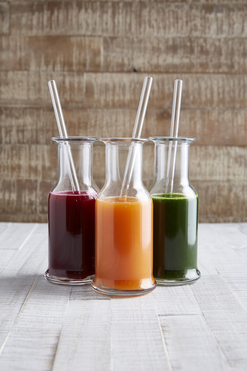 HALM Glass Straws - 6x 9 inch Reusable Drinking Straws + Plastic-Free Cleaning Brush - Made in Germany - Dishwasher Safe - Eco-Friendly - Straight - Perfect for Smoothies, Cocktails - BeesActive Australia