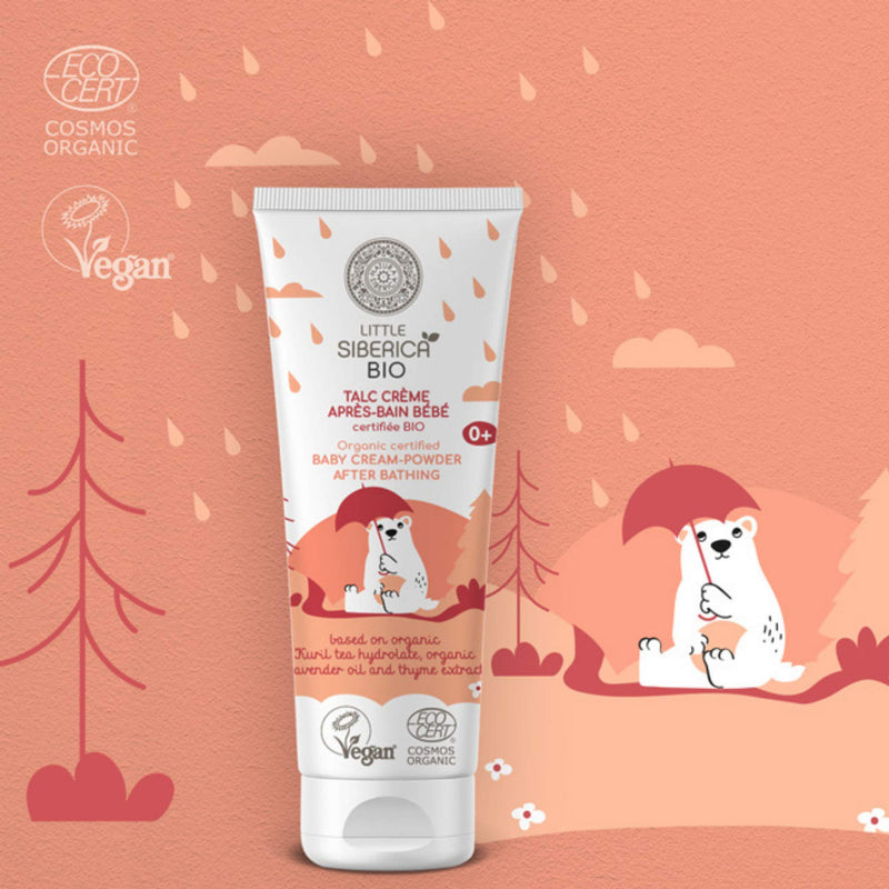 Natura Siberica Little Siberica. Organic Certified Baby Cream-Powder After Bathing, 75 ml - BeesActive Australia