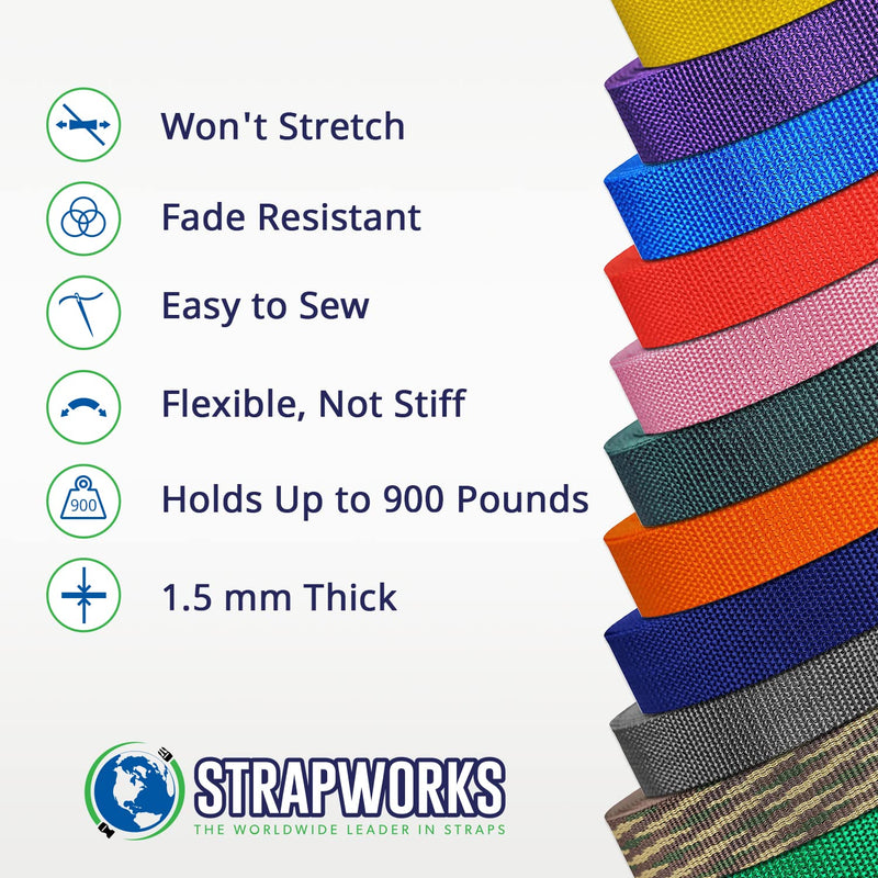 Strapworks Heavyweight Polypropylene Webbing - Heavy Duty Poly Strapping for Outdoor DIY Gear Repair 1" x 25 yard Red - BeesActive Australia