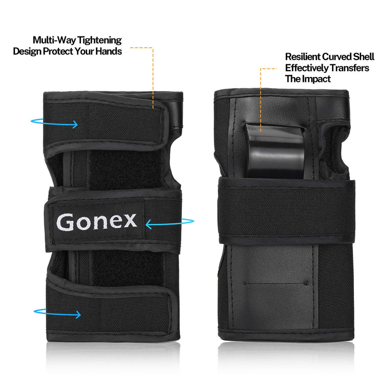 Gonex Skateboard Elbow Pads Knee Pads with Wrist Guards, Skate Pads for Kids Youth Adult 3 in 1 Protective Gear Set for Skateboarding Skating Cycling Biking Bicycle Scooter, Black S Small - BeesActive Australia