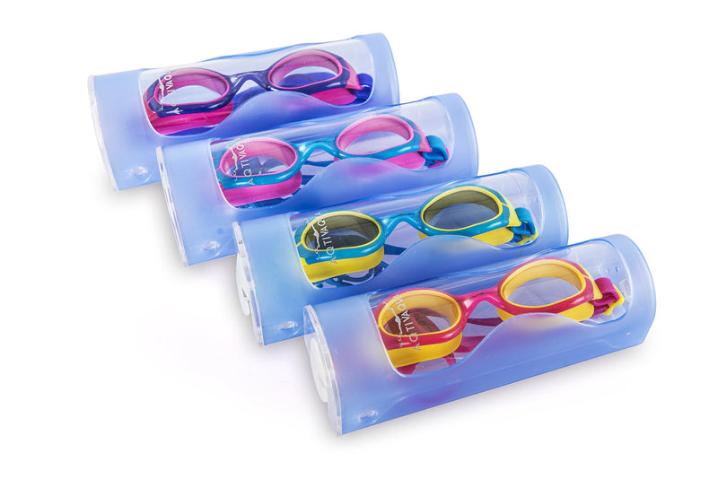 [AUSTRALIA] - JR Kids Swim Goggles // Anti Fog - UV Protection - Soft Silicone Seals SkyBlue/Yellow 