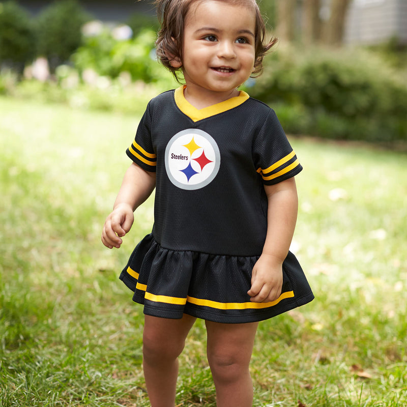Gerber Girls' NFL Team Jersey Dress and Diaper Cover Pittsburgh Steelers 18 Months Team Color - BeesActive Australia