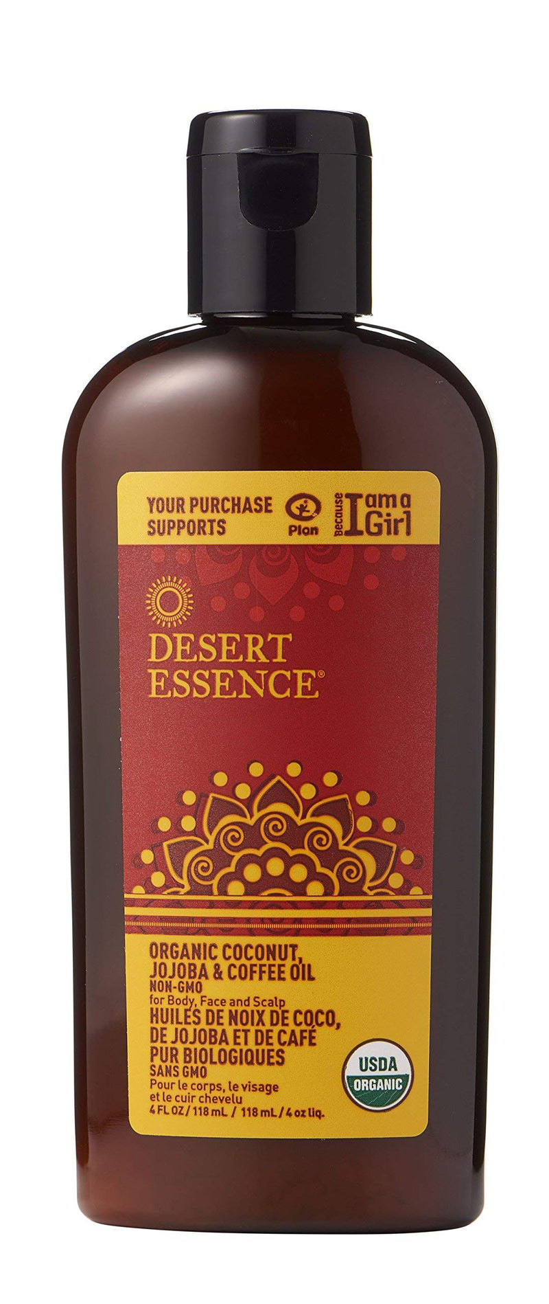 Desert Essence Organic Coconut, Jojoba, and Pure Coffee Oil - 4 Fl Oz - For Body, Face and Scalp - No Oily Residue - Invigorates & Moisturizes Skin - Strengthens Scalp - Refreshing 4 Fl Oz (Pack of 1) - BeesActive Australia