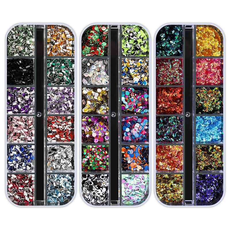 Artdone 12 boxes Nail Rhinestones,Nail Gems Nail Diamonds,Nail Art Studs Nail Crystals Nail Sequins for Nails Kit with 1 Tweezers and 3 Pen for Nail Art Supplies Accessories - BeesActive Australia