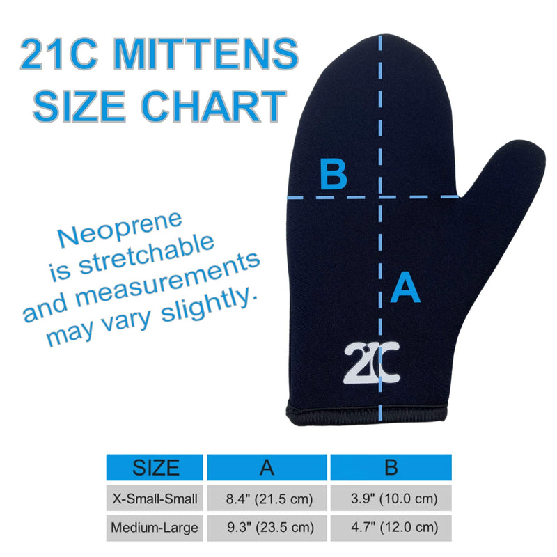 21C Neoprene Mittens for Cold Weather - Waterproof Insulated Mitts - Men Women Winter Gloves - 1 Pair X-Small-Small - BeesActive Australia