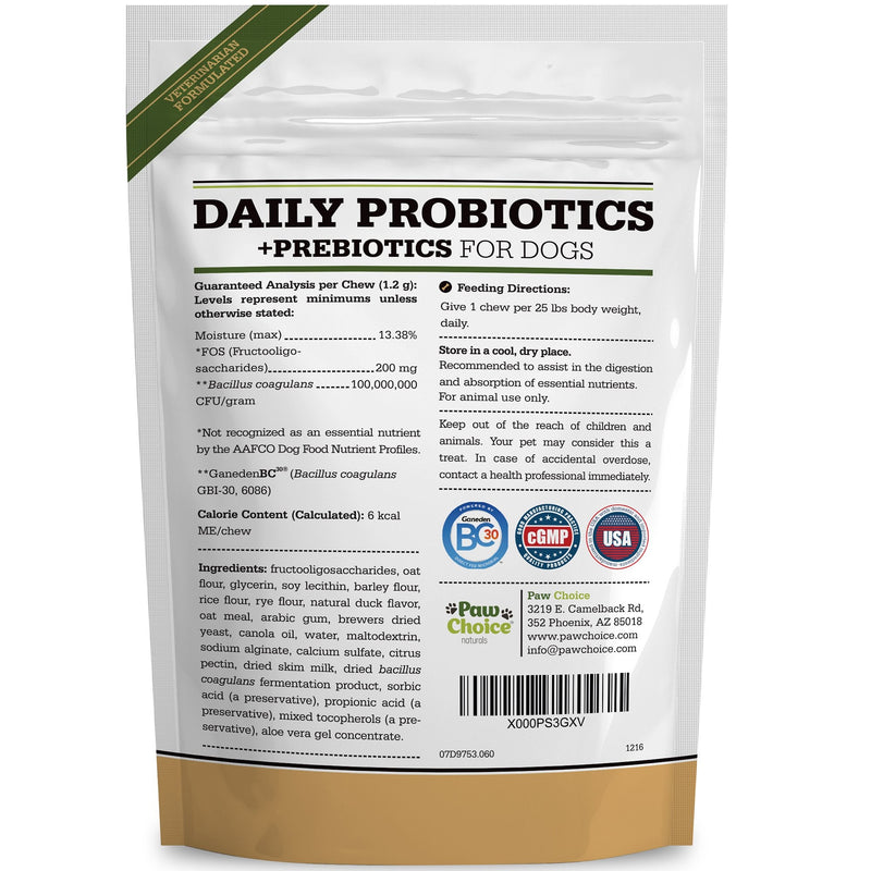 Probiotics for Dogs with Prebiotics - Daily Chews for Digestion, Regularity, Diarrhea Relief, Plus Supports Immune System and Health - Natural Supplement and Treat Made in USA - BeesActive Australia