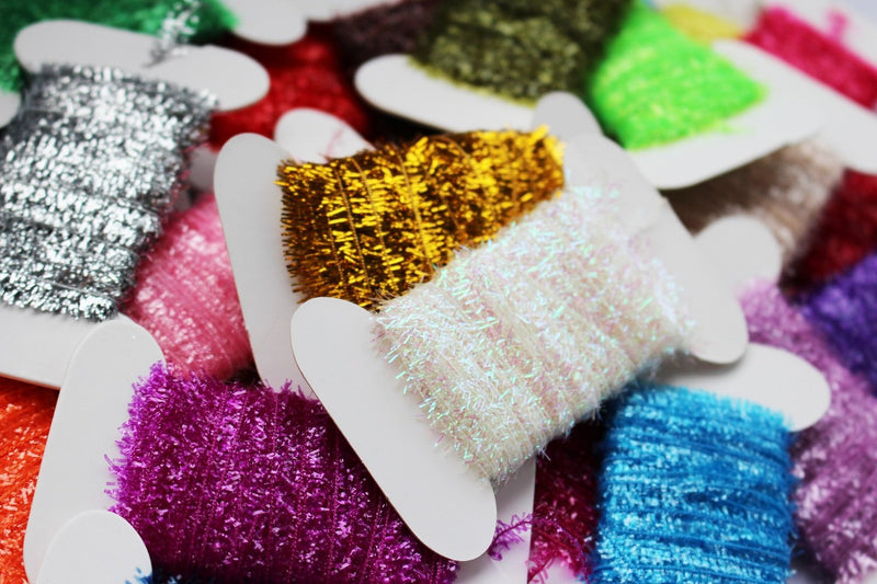 Tigofly 24 Cards 10m/Card Fly Fishing Tinsel Chenille Crystal Flash Line Nymph Streamers Lure Making Fly Tying Materials - BeesActive Australia